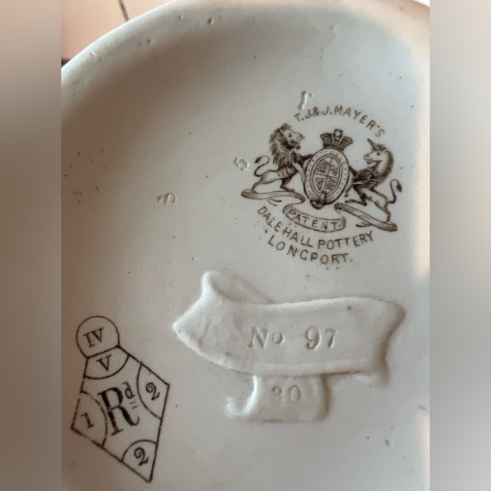 Antique Victorian T. & J. Mayer Dale Hall Staffordshire Relief Jug No.97 c.1870 - Picture 7 of 8